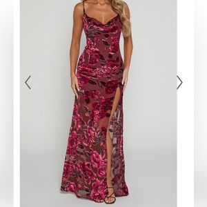 Cowl cross back maxi dress